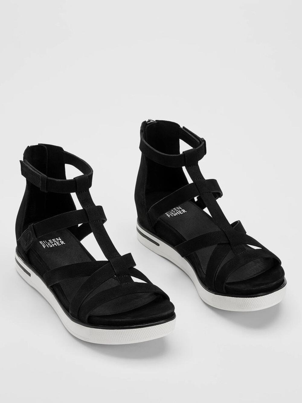 Eileen Fisher Sola Nubuck Leather Sneaker Sandals Comfort Shoes Size 9.5